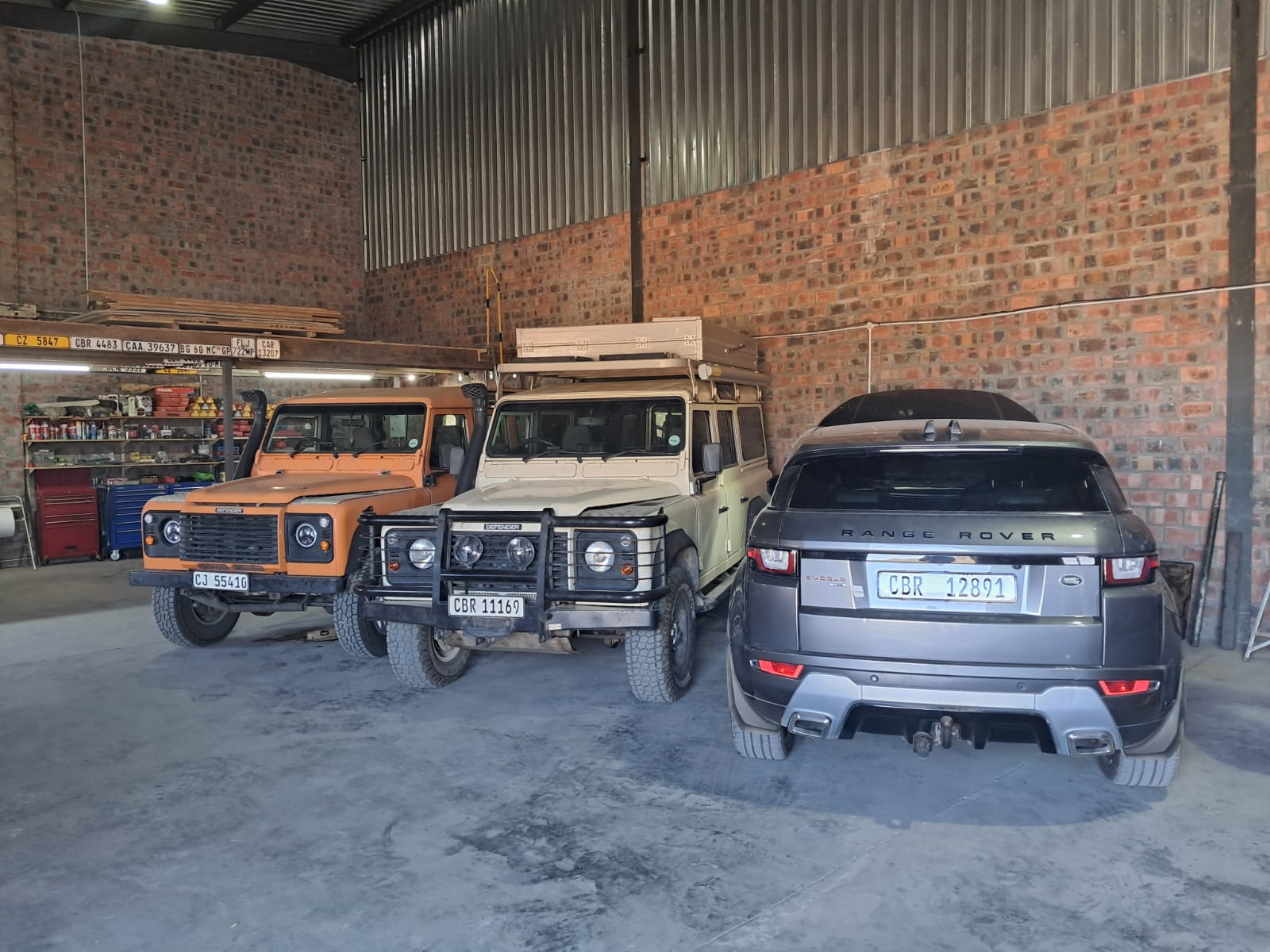 Professional workshop with vehicle lift